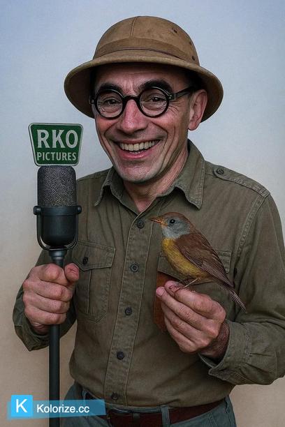 [colorized] George Stingerl In 1935 Promotion Jungle Radio