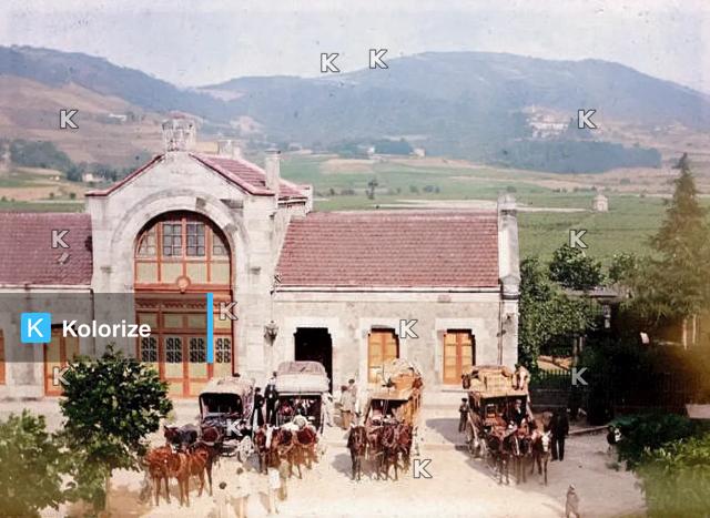 [colorized] Estacion de Ferrocarrio año 1891