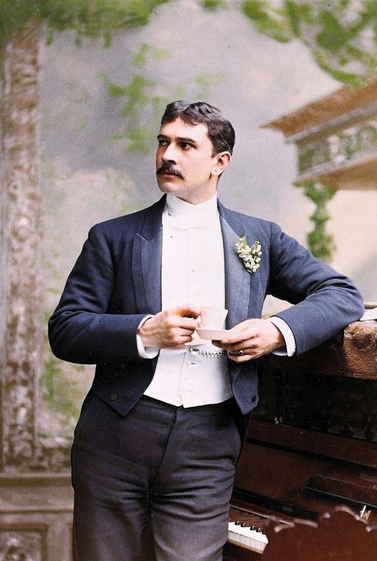 [colorized] Maurice Barrymore, actor and patriarch of the Barrymore family, 1890s