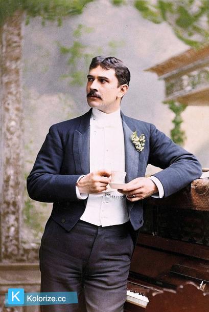 [colorized] Maurice Barrymore, actor and patriarch of the Barrymore family, 1890s