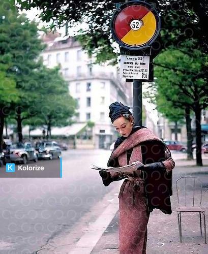 [colorized] Paris, 1952