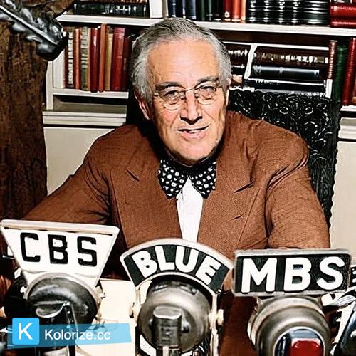 [colorized] Franklin D. Roosevelt (1882-1945)