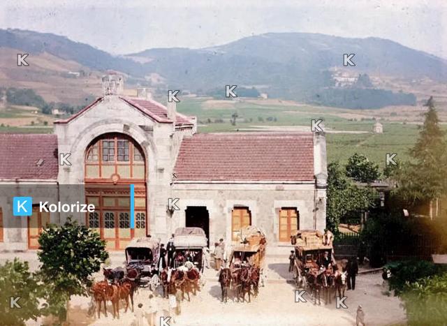 [colorized] Estacion de Ferrocarrio año 1891