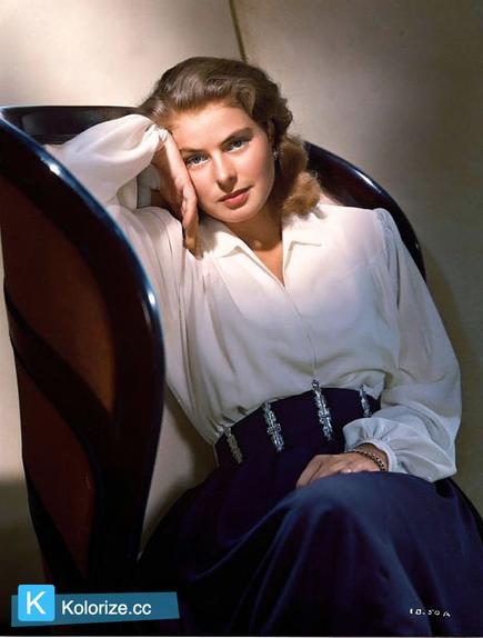 [colorized] Ingrid Bergman in 1946