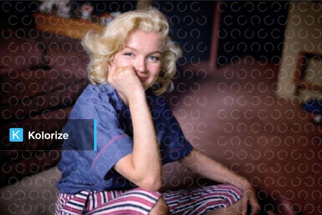 [colorized] Marilyn pictured by Milton Greene during a stay at studio exec Joseph Schenck’s Beverly Hills estate. 1953