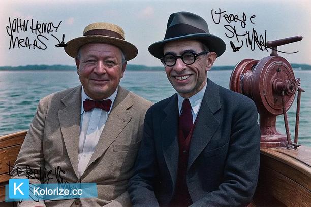[colorized] George Stingerl and John Henry Mears in 1934