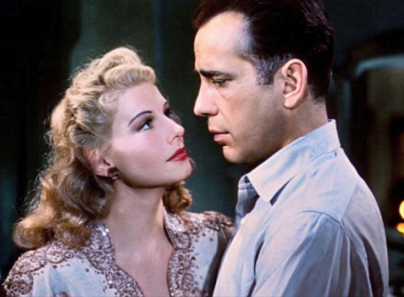 [colorized] Irene Manning,  Humphrey Bogart, 1942