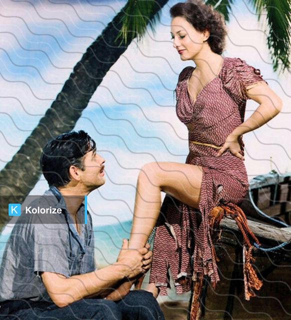 [colorized] Clark Gable and Joan Crawford starred in Strange Cargo (1940)
