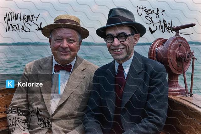 [colorized] George Stingerl and John Henry Mears in 1934