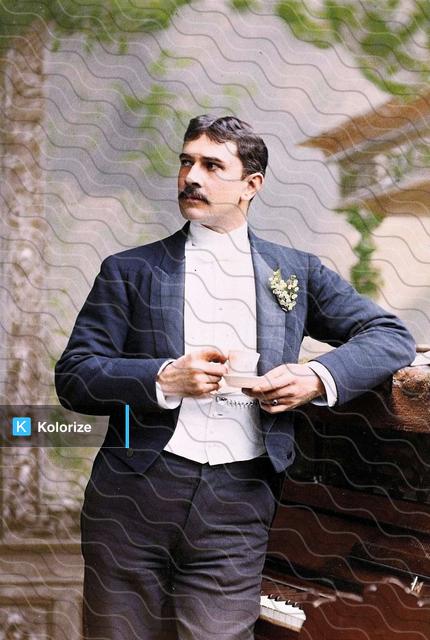 [colorized] Maurice Barrymore, actor and patriarch of the Barrymore family, 1890s