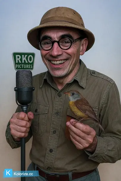 [colorized] George Stingerl In 1935 Promotion Jungle Radio