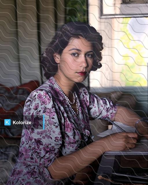 [colorized] The future Queen Elizabeth II, photographed at 18 at Windsor Castle, Berkshire, England, 1944.
