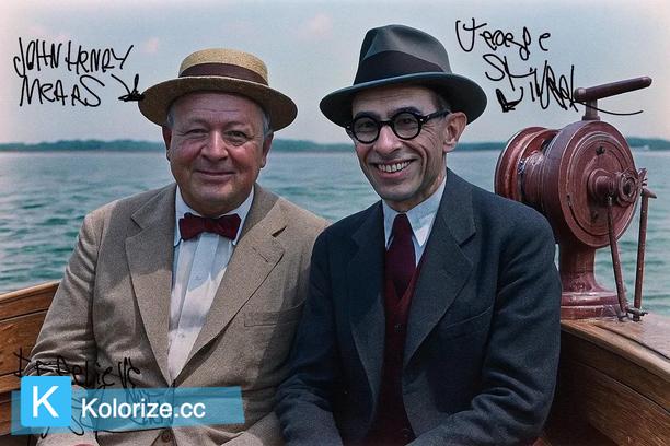 [colorized] George Stingerl and John Henry Mears in 1934