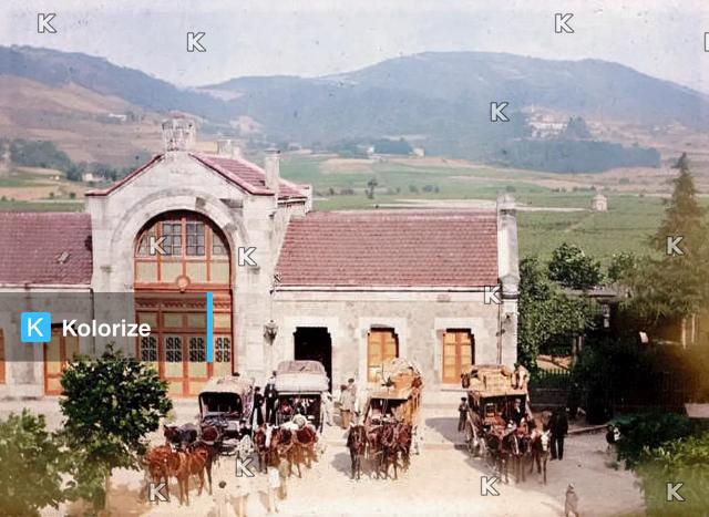 [colorized] Estacion de Ferrocarrio año 1891