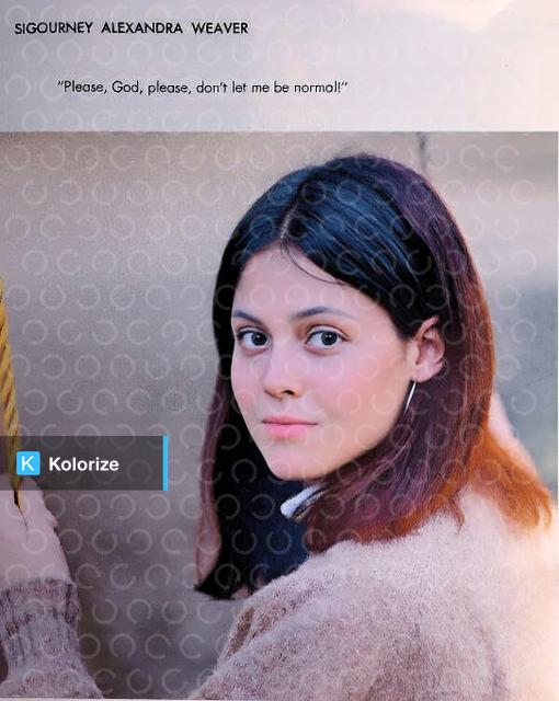 [colorized] Sigourney Weaver's high school yearbook picture, 1967.